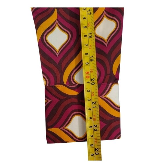 Retro Geometric Print Long Sleeve Cupcake and Paisley Wrap Blouse, NWT - Picture 7 of 8